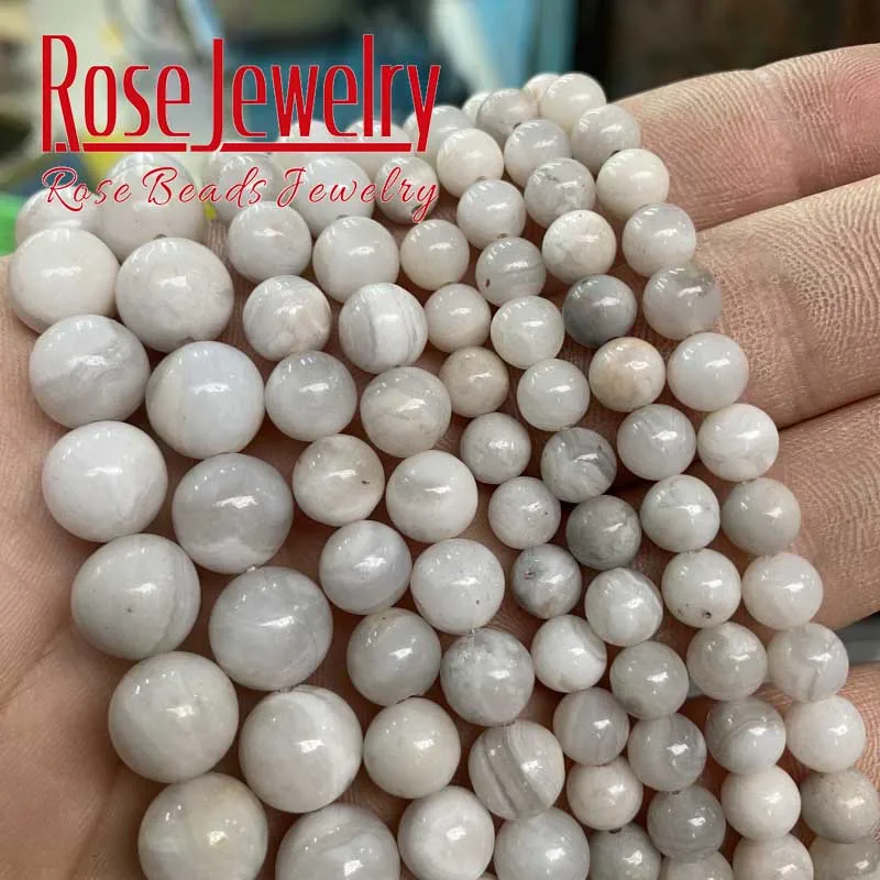 Natural Round Smooth White Crazy Agates Loose Beads For Jewelry Making DIY Accessories 15&quotStrand Wholesale Price 4/6/8/10/12mm |