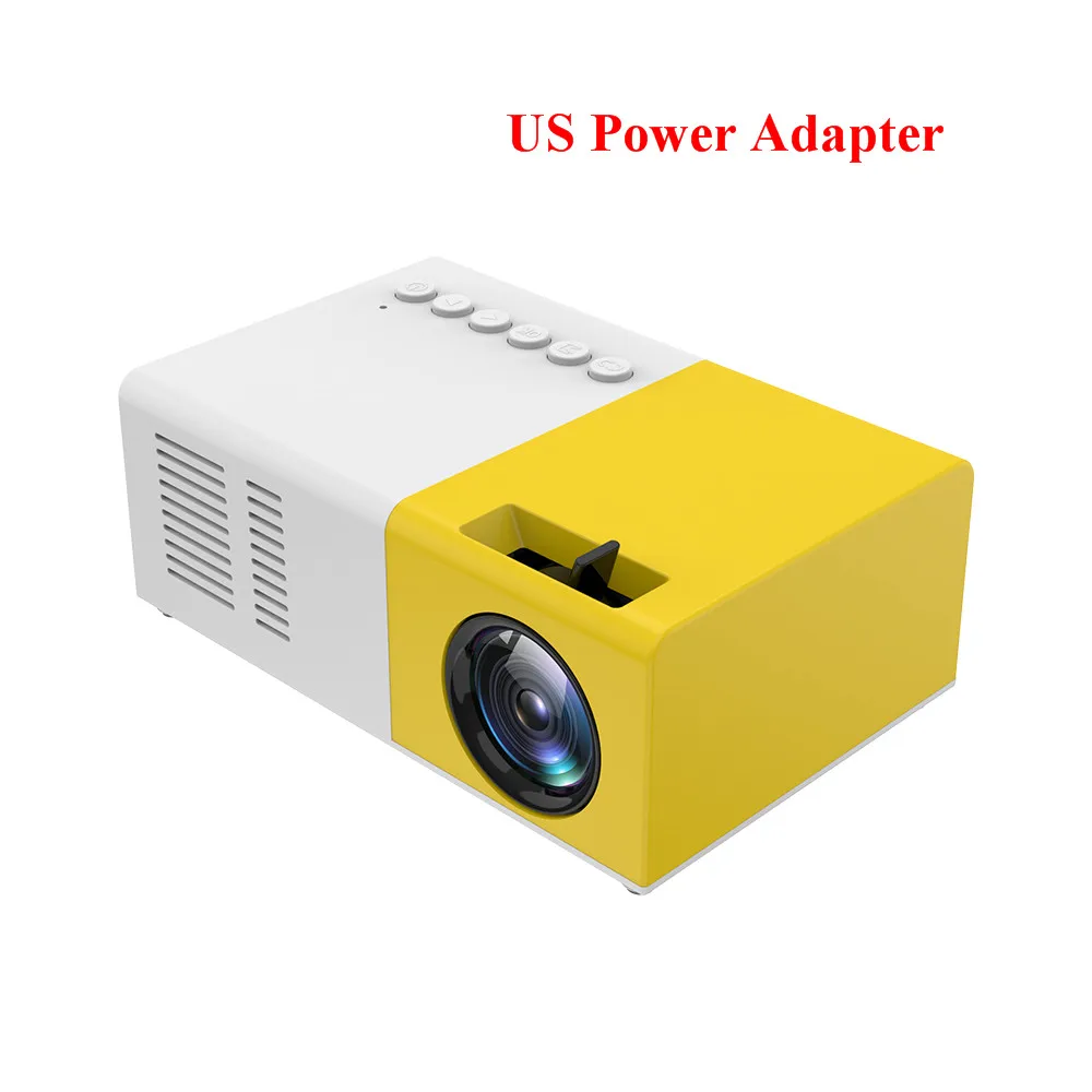 Горячая J9 портативный мини проектор Поддержка 1080P AV USB SD карта USB мини домашний проектор Мини карманный проектор VS YG300 - Цвет: Yellow US Plug