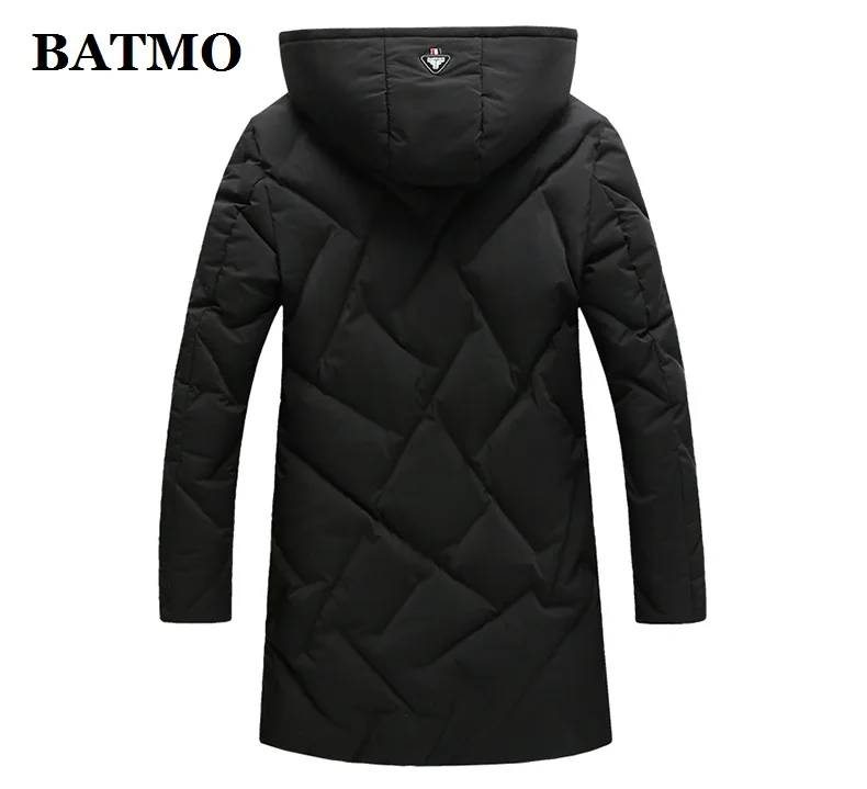 BATMO Новое поступление Зима Высокое качество 80% белый утиный пух с капюшоном куртки мужские, мужские зимние куртки с капюшоном, размер bb39