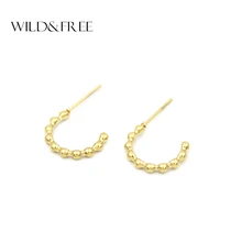 Дикие и свободные новые золотые миниатюрные серьги-гвоздики из нержавеющей стали с бисером Открытый круг серьга в стиле «минимализм» модные украшения для женщин подарок для девочек