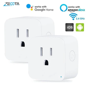 

Wifi Smart Power Plug US Electric Outlets Socket Adapter Remote Timer Control Homekit Work with Amazon Alexa,Google Home-2Pack