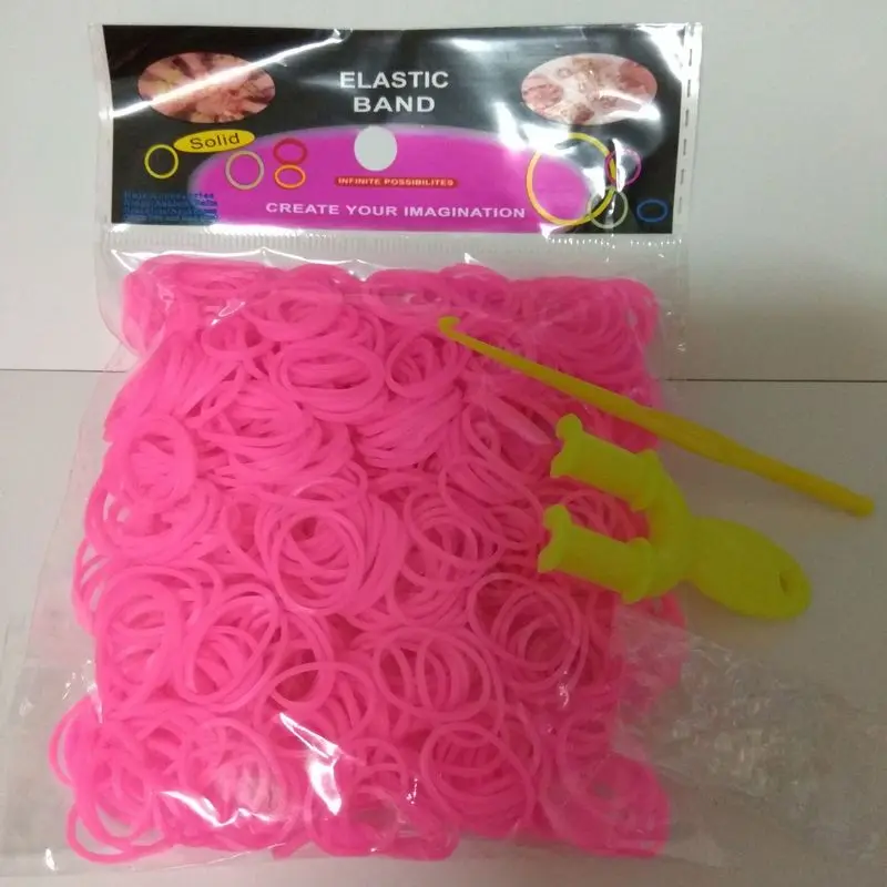 rose pink 3000pcs Радужная ткацкая Лента Резиновый Браслет "сделай сам", браслет косы детские развивающие игрушки 3000 шт - Цвет: rose pink 3000pcs