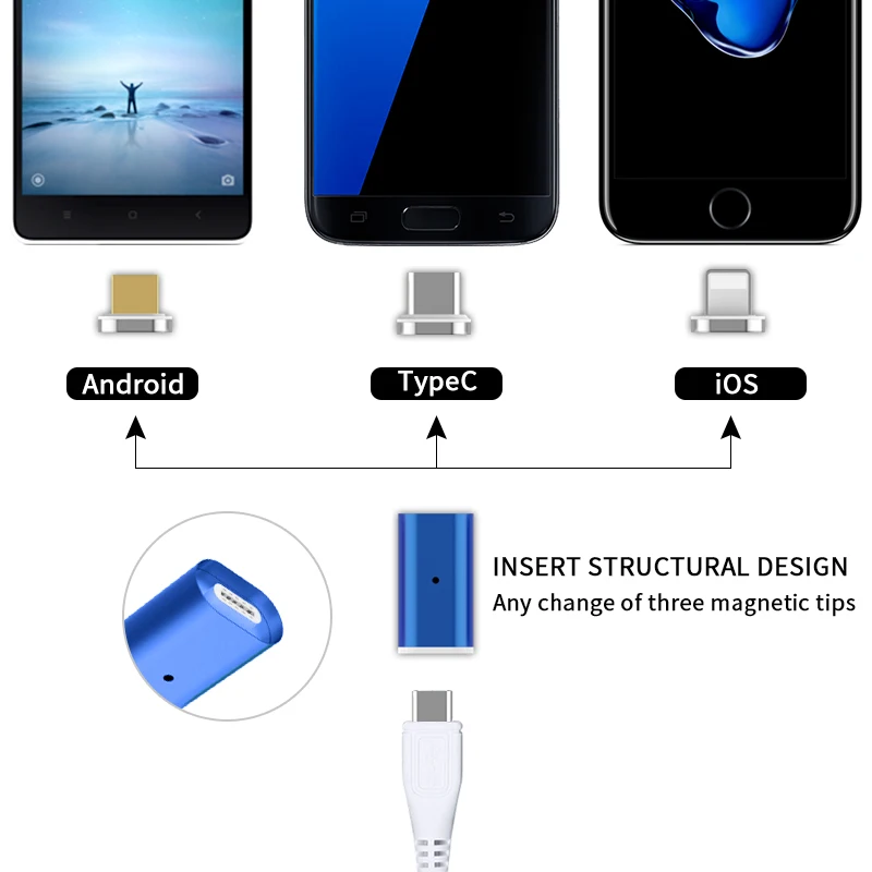 Магнитный USB-C адаптер типа C женский и мужской конвертер для iPhone Xiaomi huawei SAMSUNG S10 Plus S9 разъем для зарядки телефона