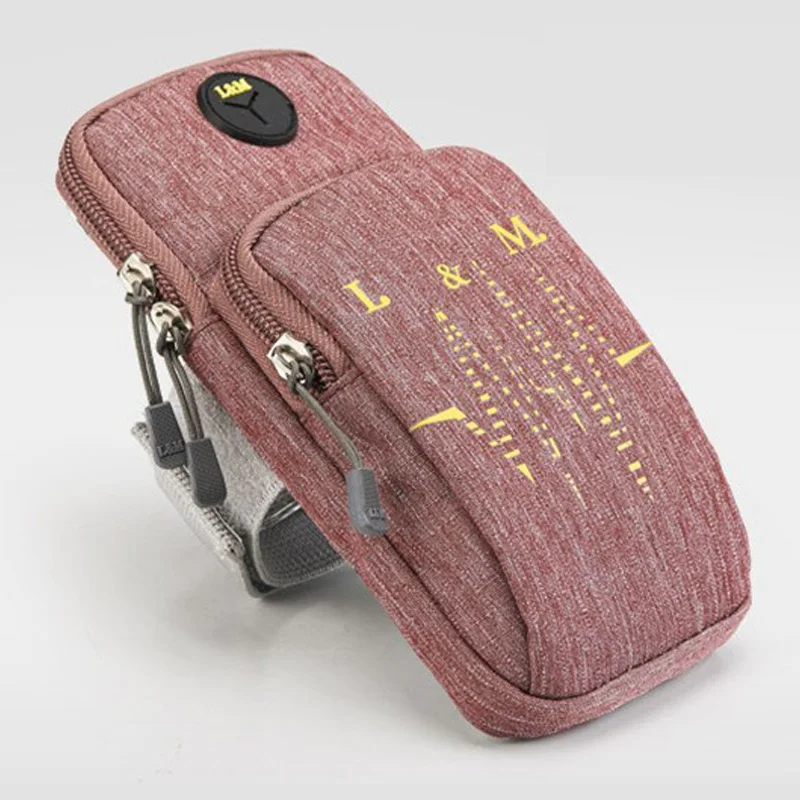 Наплечная сумка универсальная спортивная Фитнес-Сумка-нарукавник для мобильного телефона с разъемом для наушников для бега, спортзала, улицы, тренировки, тренировки - Цвет: Розовый цвет