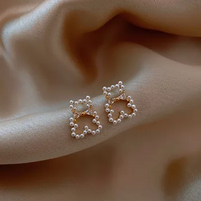 Fashion Women's Earrings Set Pearl Crystal Stud Earrings For Women 2021 Boho Geometric Round Flower Tassel Earrings Punk Jewelry 13