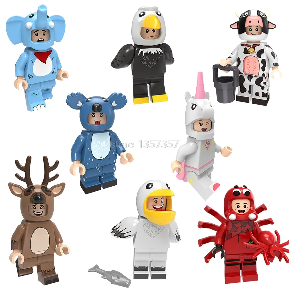 

Single Animals Elephant Unicorn Spider Milk Cow Koala Dragon Eagle Figure Building Blocks Brick Toys for Children Legoing