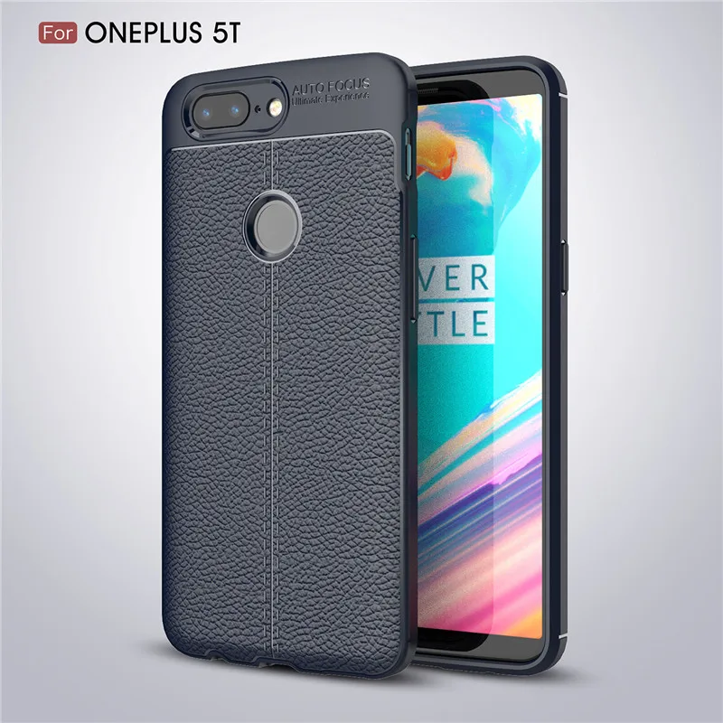 Чехол для телефона Oneplus 7 pro 6T 6 5t 5, роскошный гибкий мягкий силиконовый бампер, Кожаный противоударный чехол с текстурой личи