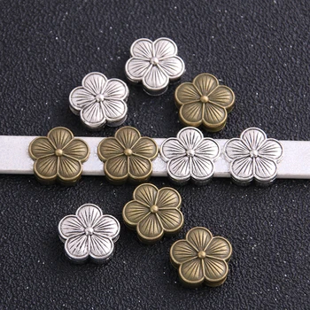 

6pcs Two Color Flower Wheel Spacers Adapters Slider Spacer Jewelry Material Spacers For Jewelry Making For 10mm Leather Cord