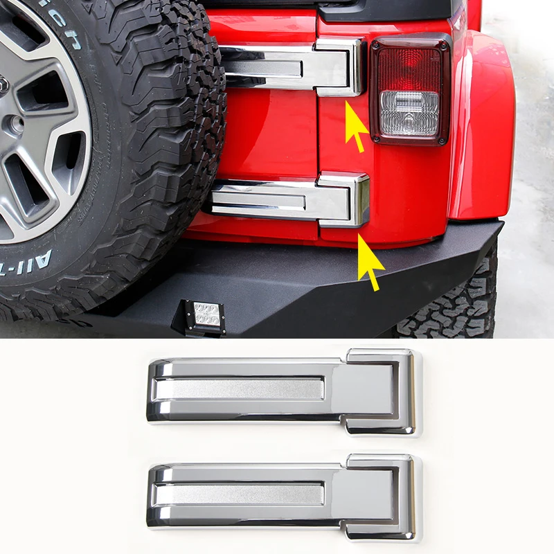 4 шт. для Jeep Wrangler JK 2007- ABS Хромированная задняя петля двери автомобиля крышки отделка автомобиля Стайлинг Аксессуары