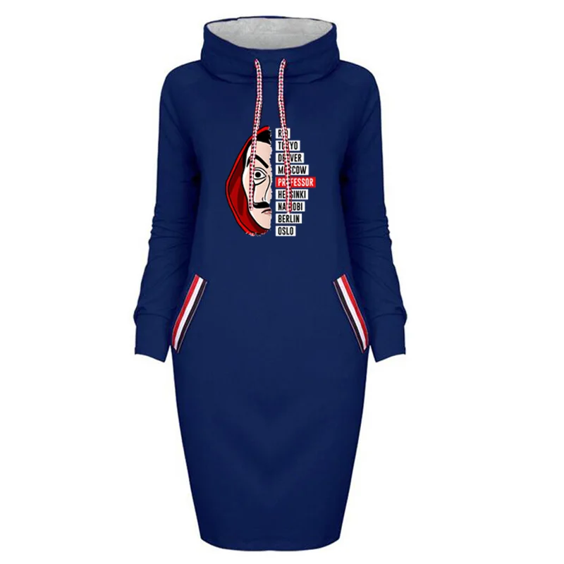 Autumn Money Heist Dress Women La Casa De Papel Hip Hop Autumn Short Dresses House Of Paper Long Sleeve  Party Dress Bl wrap dress Dresses