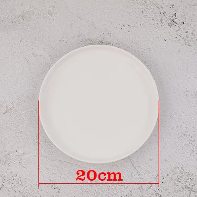 Матовая керамическая тарелка блюдо для стейка Ланч лоток салат блюдо для еды фотографии фон фото студия украшение Fotografia - Цвет: White 20cm
