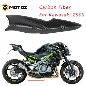 

ZS MOTOS Motorcycle Middle Pipe Link Pipe Protector Heat Shield Cover Guard Anti-scalding Cover For Kawasaki Z900 Carbon Fiber
