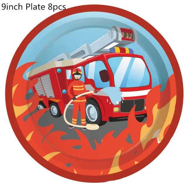 Cartes D Invitation De Fete Prenatale De Pompier Decorations De Fete D Anniversaire Fournitures De Fete A Theme De Pompier Pour Enfants Aliexpress