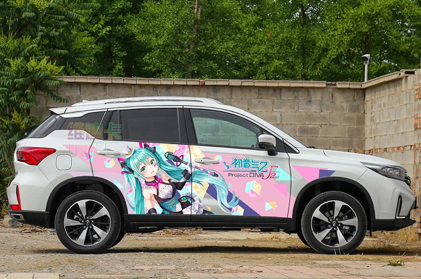 Японское аниме ITASHA наклейка s на заказ для музыки Hatsune Miku кузова автомобиля виниловая наклейка мультфильм двери наклейки аксессуары для автомобиля