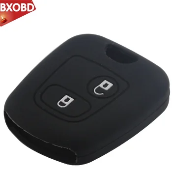 

New Remote Car Key Silicone Rubber Case Cover For Peugeot 107 206 307 207 408 Key Protector Holder Shell 2 Buttons