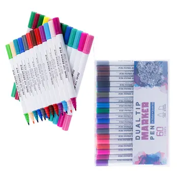 

Dual Tip Artistic Artistic Markers Double Line Pen School Art Supplies Children Watercolor Manga Coloring Drawing Pen