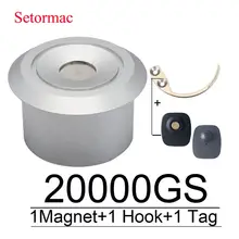 Ткань приспособление для удаления защитной бирки Универсальный магнитный деташер 20000GS и 1 крючок для ключей деташер для супер сенсорная Бирка eas системы