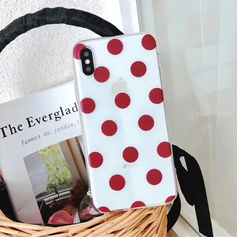 AC0651 Lovebay Love Heart для iPhone 6, 6 s, 7, 8 Plus, X, XR, XS Max, 11 Pro, Max, 5, 5S, SE, чехол для телефона с волнистыми точками, прозрачный мягкий ТПУ для iPhone X - Цвет: AC0651