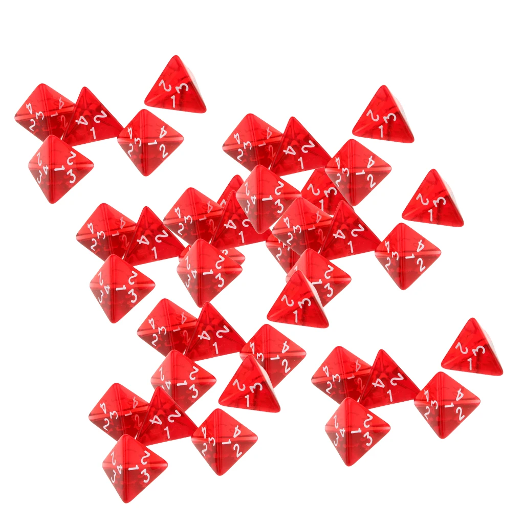 40/Pack Red Gem Polyhedral Dices Set D4 Die Four-sided Dice for Table Games 40/Pack Red Gem Polyhedral Dices Set D4 Die Four-sided Dice for Table Games