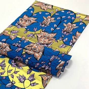 

African Wax Prints Fabric Ankara Patchwork Dress Sewing Tissu Craft DIY Textile Material For Wedding High Quality 6Yard Cotton