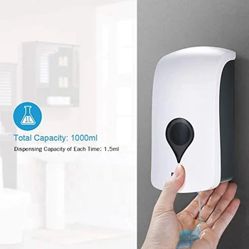 

1000Ml Wall-Mounted Soap Dispenser Dispenser Rack Suitable for Hotels Offices Homes Facilities Public Places