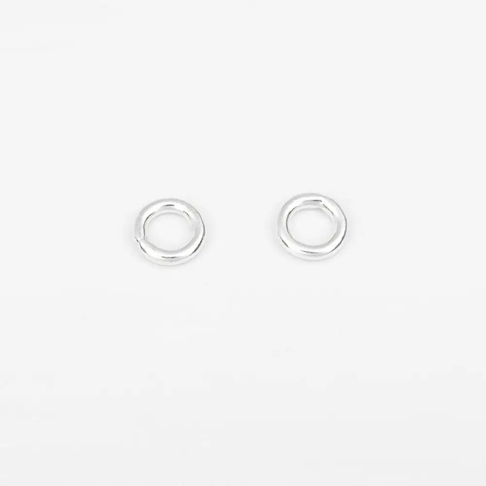 DoreenBeads 1 мм Стерлинговое Серебро Закрытая пайка прыгающие кольца фурнитура круглые серебряные ювелирные изделия 4 мм-6 мм Диаметр., 1 г(около 9 шт