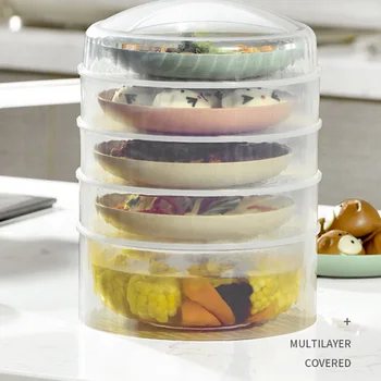 

Transparent Food Storage Container 5-Tier Stackable Produce Saver with Lid Fridge and Kitchen Organizer Kitchen Accessories