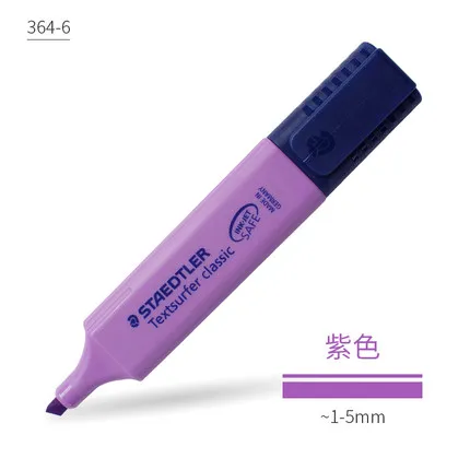 1 шт. Staedtler sharpie цветной хайлайтер 364 Детские макароны студентов с офисными бликами текст маркер для выделения ручка - Цвет: purple