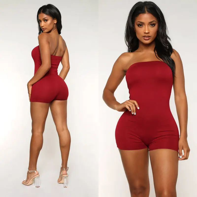 Women Sleeveless Bodysuit Short Jumpsuit Sexy Rompers Solid Off Shoulder Bodycon Body Suit One Piece Fitness Overalls For Women Women Sleeveless Bodysuit Short Jumpsuit Sexy Rompers Solid Off Shoulder Bodycon Body Suit One Piece Fitness Overalls For Women