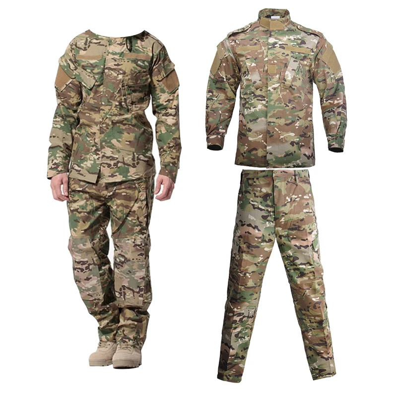 Men's Military Combat Suit Shirt Pants Tactical BDU Uniform SWAT 2Pcs Set Sport 