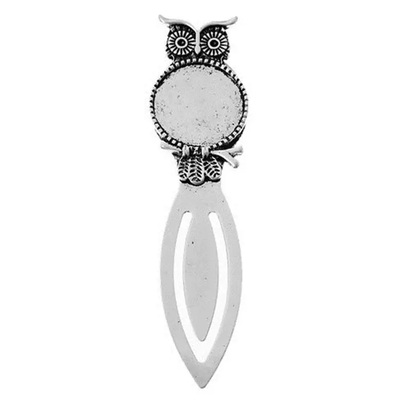 Zinc Alloy Bookmark Halloween Owl Cabochon Settings Jewelry (Fit 20mm Dia.) (Can Hold ss6 Rhinestone) 86mm x 22mm 3 PCs | Украшения и