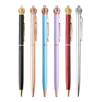 

Luxury Crown Roller Ball Pens Rotate Colored Metal Ballpoint Pens 0.7mm Blue/Black Ink Pen for Office School Writing Supplies