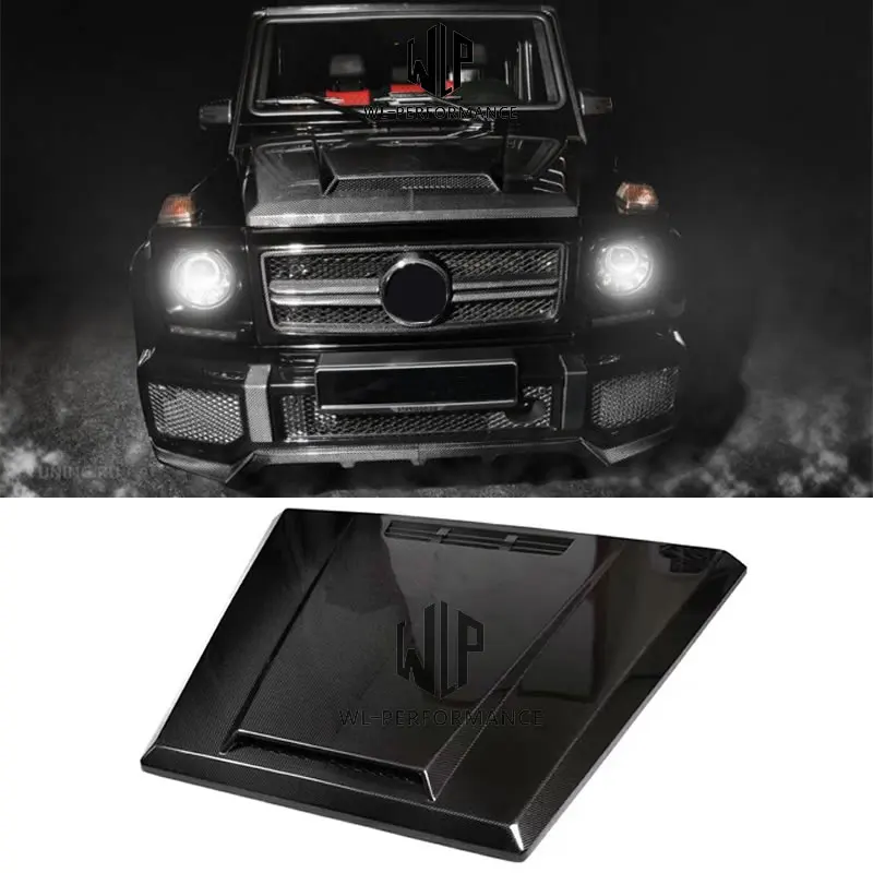 W463 G Class G500 G65 двухсторонние отверстия для капота двигателя из углеродного волокна