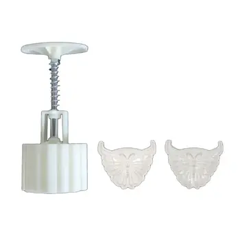 

50g Mooncake Mold 2pcs Butterfly Stamps Hand Press Moon Cake Pastry Mould DIY 11UA