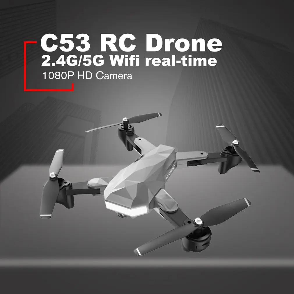 C53 gps складной Радиоуправляемый Дрон с 1080P HD камерой 2,4G wifi FPV RC Профессиональный Вертолет игрушка с дистанционным управлением