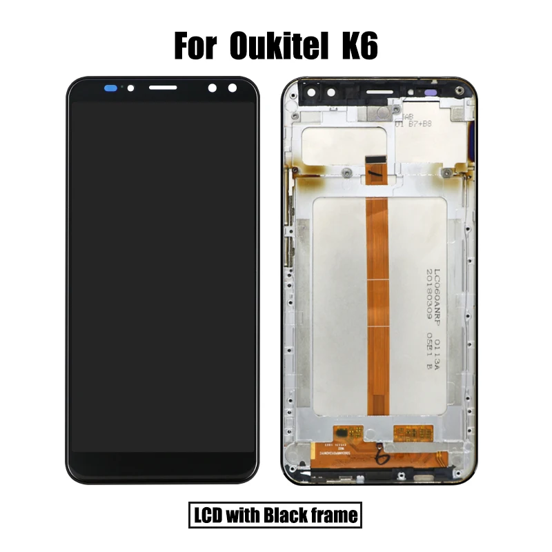 BingYeNing 6," для Oukitel K6, ЖК-дисплей и сенсорный экран, дигитайзер с рамкой, экран, аксессуары для телефонов, инструменты для замены в сборе