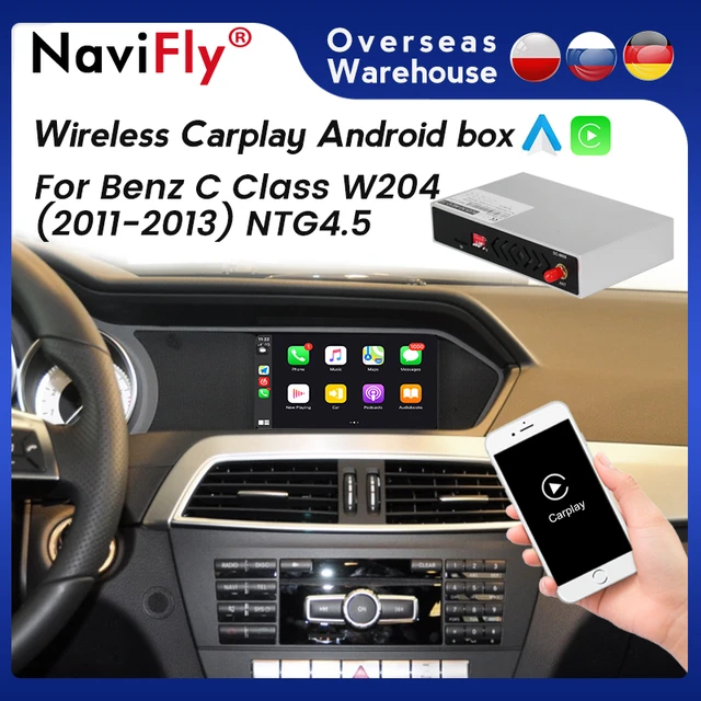 Estéreo de coche de 12.5 pulgadas, pantalla táctil de 1920 x 720 para  Mercedes Benz Clase C Clase C S204 W204 2011-2013, Carplay inalámbrico  integrado