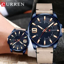 CURREN Топ бренд класса люкс модные уникальные кварцевые мужские часы для ремешок из натуральной кожи Бизнес наручные часы Montre Homme Reloj Hombre