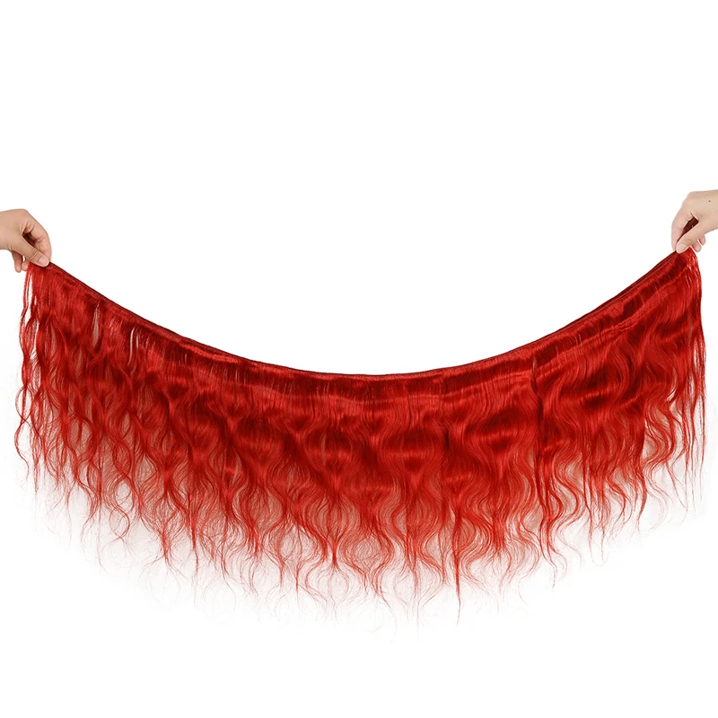 Pinshair Цветные Красные бразильские волосы объемные волнистые пучки с закрытием 4 человеческих волос Плетение бордовые пучки с закрытием не реми волосы