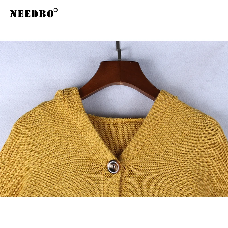 NEEDBO, вязаный кардиган, женский длинный свитер, Женский Теплый кардиган с длинным рукавом, для женщин, большой размер, верхняя одежда, пальто, женские топы