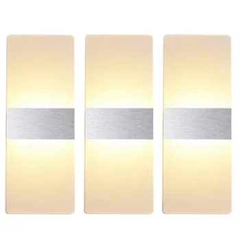 

LED Wall Light Warm White Up and Down Indoor Acrylic Wall Lights Not Dimmable for Living Room Bedroom Hallway(3 Pack)