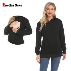 Maternity Hoodie Breastfeeding Clothes New Winter Warm Fleece Pregnant Sweater Zipper Feeding Opening Big Size S TO XXXL