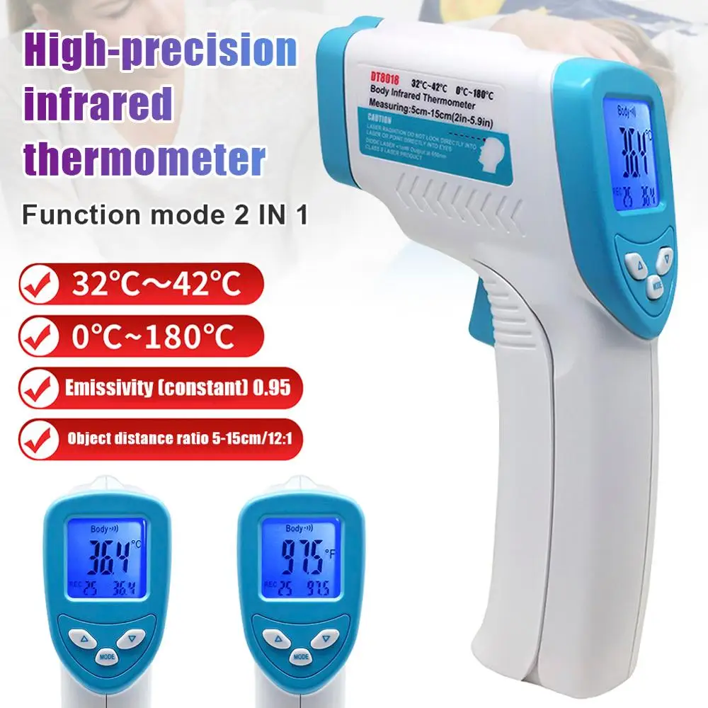 

Digital Infrared Thermometer No-contact Forehead Thermometers Temperature Meter for Adult Kid Non-contact Measurement Device
