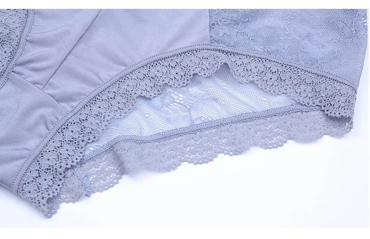 CINOON Sexy Lace Transparent Underwear Plus Size Panties  Tempting Pretty Briefs High Quality Low Waist Women's Underpants (15)