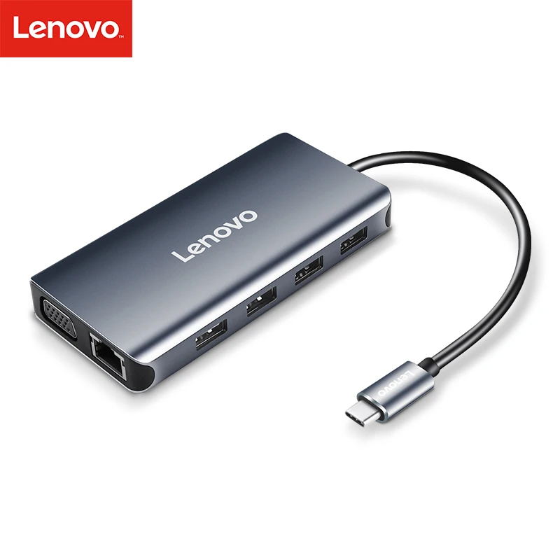 Lenovo type-c адаптер док-станции HDMI/VGA/гигабитный порт Кабель-адаптер Интерфейс конвертер Расширение компьютера док-станция LX0808 USB3.0 концентратор