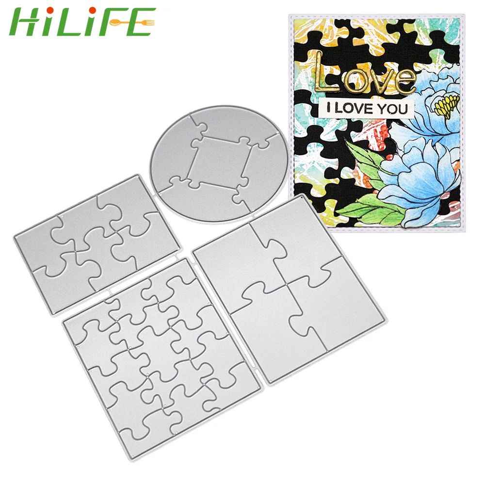 HILIFE высечки формы и штампы рамки-головоломки металлические режущие штампы для DIY Скрапбукинг карты 4 шт. изготовление трафарет для альбома