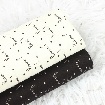

half meter plain cotton fabric with letters print handmade DIY garment dress bag tissue 100% cotton CR-514