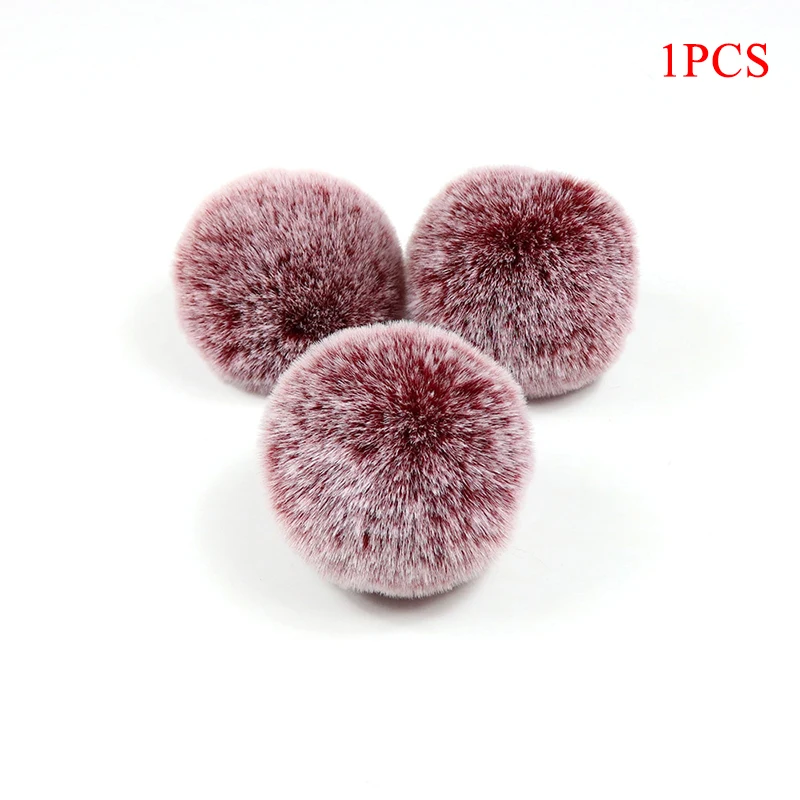 wine red DIY натуральный 7/8 см лисий мех пушистым помпоном для Шапки натуральным лисьим мехом большой шар-балабон для шапки Шапки головные уборы Skullies - Цвет: wine red