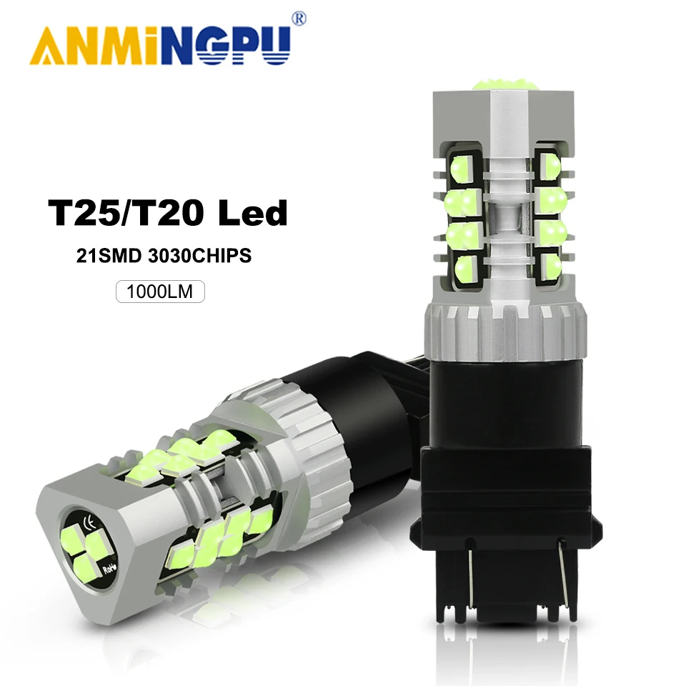 

ANMINGPU 1x Signal Lamp 3157 Led P27/7W P27W 3156 Led T25 3030SMD T20 Led 7443 7440 W21/5W W21W WY21W Brake Turn Signal Lights