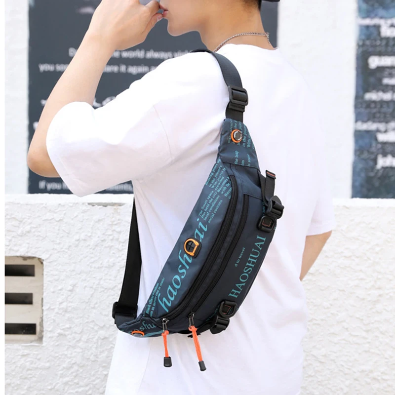 Taillen-Gürteltasche für Herren, Militärische Diebstahlsichere Lauf-Nylon-Reisetasche, Crossbody-Sling-Brusttasche, Hüfttasche – Detail 7
